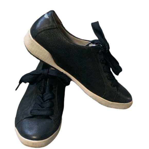 Dansko Black Leather Lace Up Sneaker Womens Sz US 8.5/9 #46F - Picture 1 of 8
